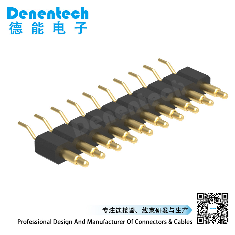 Denentech hot selling 3.00MM H4.0MM single row male right angle SMT pogo pin
